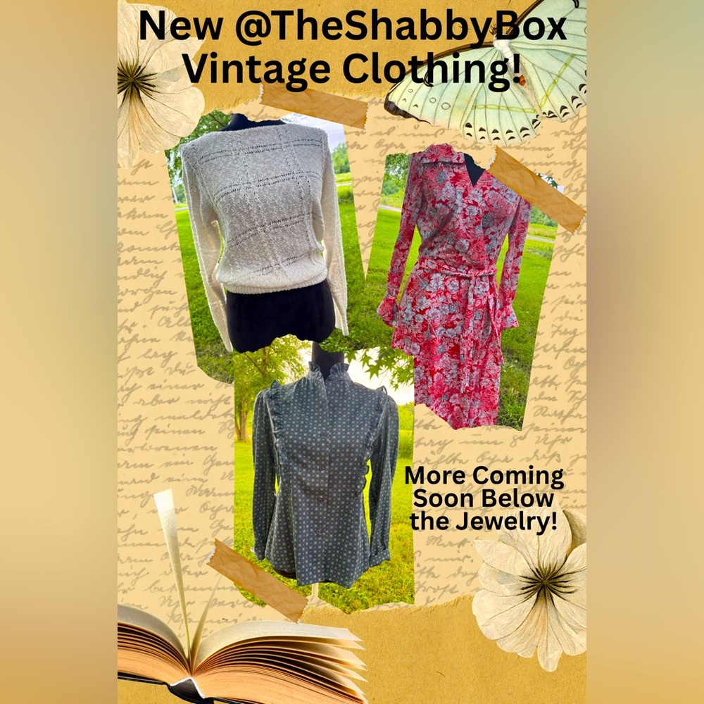 Vintage Clothing is Coming to The Shabby Box! Find it “Downstairs” Below Jewelry